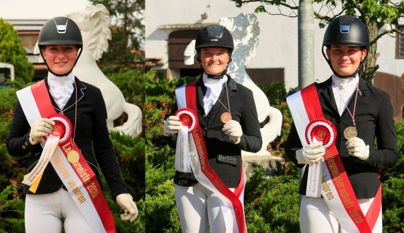 Medaillenträgerinnen Dressur-Championat BBG 2020 Junioren | Foto: Monika Flamm